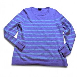 Talbots‎ purple stripe cashmere sweater flaw